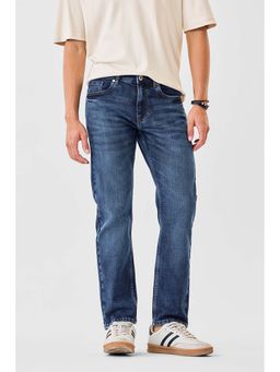 Snitch - Blue Solid Regular Fit Jeans