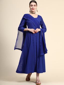 BLACK SCISSOR - Anarkali kurta with dupatta embroidery (Set of 2)