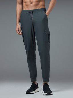 Technosport - Men Solid Slim Fit Sports Grey Cargo Joggers