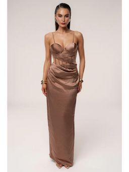 Bee Boe - Seraphina Pleated Bronze Dress