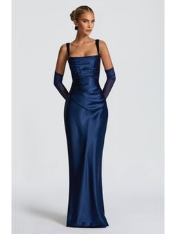 Bee Boe - Liora Satin Blue Gown