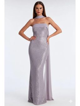 Bee Boe - Starlit Muse Grey Silver Dress with Scarf