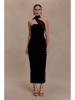 Bee Boe - Velvet Noire Scarf Chocolate Dress
