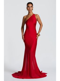 Bee Boe - Midnight Tide One-Shoulder Red Gown