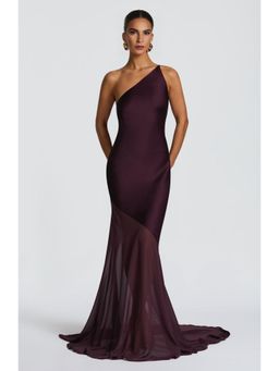 Bee Boe - Midnight Tide One-Shoulder Plum Gown