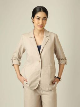 Saltpetre - Women Bruna Linen Blazer - Beige