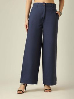 Saltpetre - Women Linen Trouser - Blue