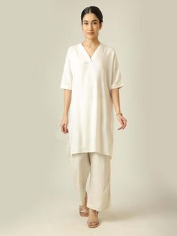 Saltpetre - Women Linen Long Tunic - Off White