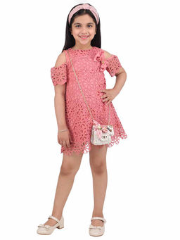 One Friday - Fashion Festive Girls Polyester Embroidered Multi-Color Dress
