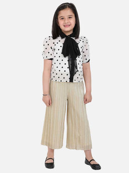 One Friday - Fashion Casual Girls Polyester Solid Gold Trousers