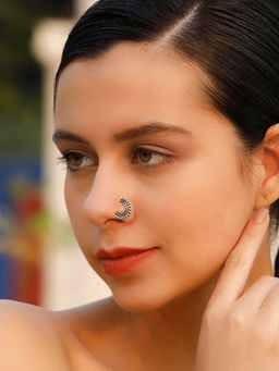 Sheer by Priyaasi - Maharashtrian Oxidised Silver Nath