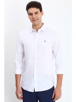 Allen Solly - Men White Slim Fit Solid Full Sleeves Casual Shirts