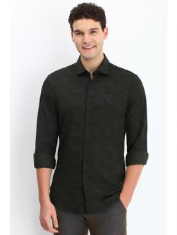 Allen Solly - Men Olive Slim Fit Print Full Sleeves Casual Shirts