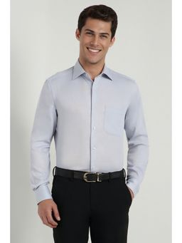 Allen Solly - Men Grey Classic Fit Textured Full Sleeves Formal Shirt