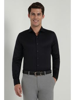 Allen Solly - Men Black Slim Fit Solid Full Sleeves Formal Shirt