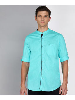 KUONS AVENUE - Men's Linen Cotton Mandarin Collar Casual Shirt