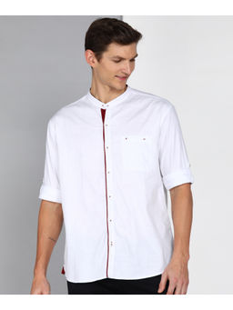 KUONS AVENUE - Men's Linen Cotton Mandarin Collar Casual Shirt