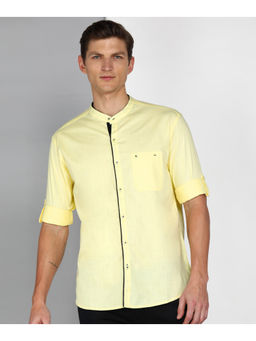 KUONS AVENUE - Men's Linen Cotton Mandarin Collar Casual Shirt