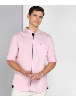 KUONS AVENUE - Men's Linen Cotton Mandarin Collar Casual Shirt