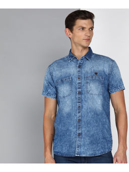KUONS AVENUE - Denim Half Sleeve Shirt