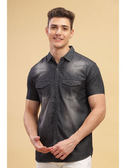 KUONS AVENUE - Denim Half Sleeve Shirt