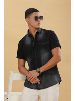 KUONS AVENUE - Denim Half Sleeve Shirt