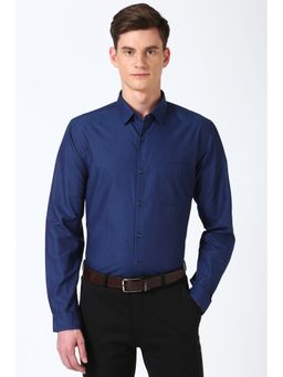 Peter England - Men Navy Slim Fit Formal Shirt