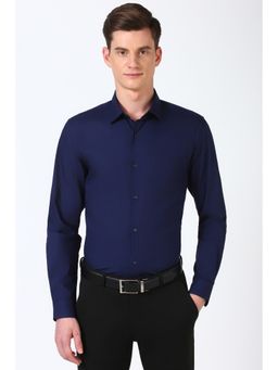 Peter England - Men Navy Slim Fit Formal Shirt