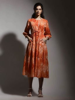 Dora Dori - Relaxed Fit Floral Printed Cotton Dress