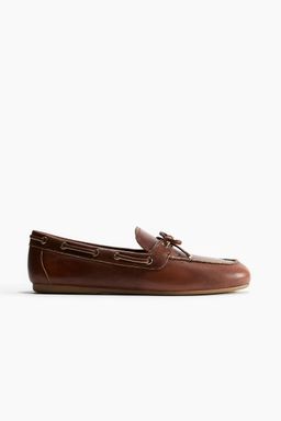H&M - Women Brown Leather Driving Loafers
