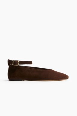 H&M - Women Brown Leather Ballet Pumps