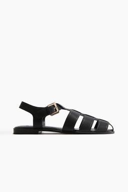 H&M - Women Black Leather Sandals