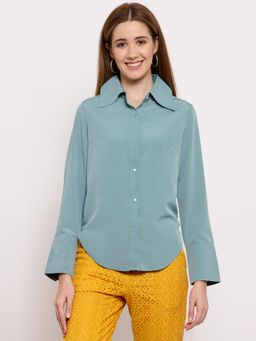 Ayrolane - Turquoise Notched Collar Shirt