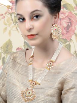 Odette - Wine Onyx and White Pearl Necklace Set