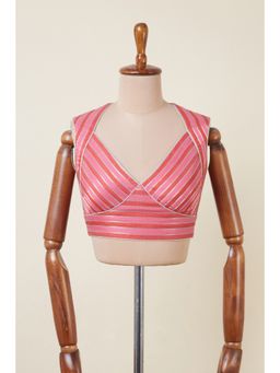 Dressfolk - Pink Stripes Zahira Stitched Blouse