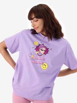 The Souled Store - Don't Care Club Women Oversized T-Shirt