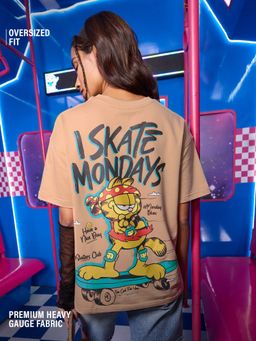 The Souled Store - Official Garfield: I Skate Mondays Women Oversized T-Shirt