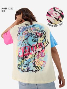 The Souled Store - Official Disney: Pixar Monsters Women Oversized T-Shirt