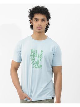 Rare Rabbit - Akro Light Blue Graphic Print Regular Fit T-Shirt