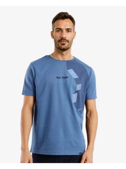 Rare Rabbit - Antu Blue Graphic Print Regular Fit T-Shirt