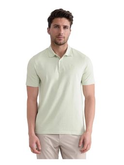 Rare Rabbit - Aroe Pastel Green Plain Regular Fit Polo T-Shirt