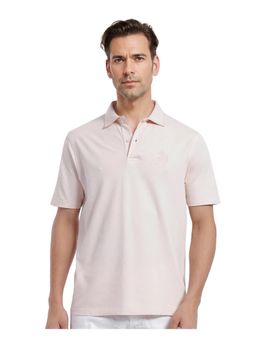Rare Rabbit - Aroe Pastel Peach Plain Regular Fit Polo T-Shirt