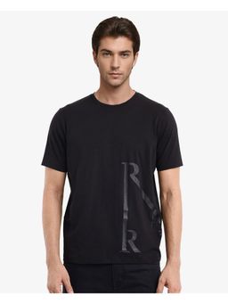 Rare Rabbit - Ayden Black Graphic Print Regular Fit T-Shirt