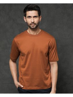 Rare Rabbit - Barcelon Rust Plain Oversized Fit T-Shirt