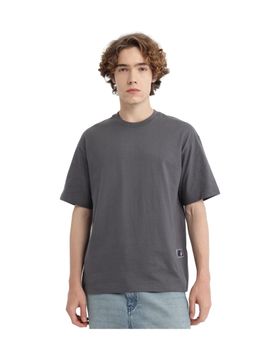 Rare Rabbit - Belet Dark Grey Hd Print Oversized Fit T-Shirt