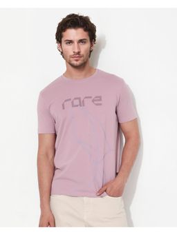 Rare Rabbit - Bolt Dusky Pink Graphic Print Regular Fit T-Shirt
