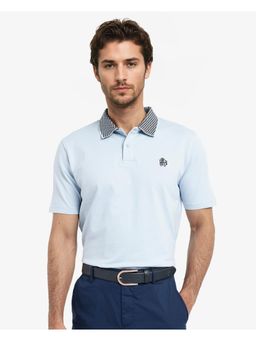 Rare Rabbit - Booth Light Blue Embroidered Regular Fit Polo T-Shirt