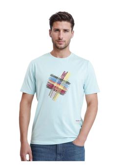 Rare Rabbit - Brax Light Blue Graphic Print Regular Fit T-Shirt