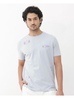 Rare Rabbit - Brule Dusky Grey Graphic Print Regular Fit T-Shirt