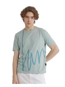 Rare Rabbit - Chael Dusky Green Graphic Print Regular Fit T-Shirt